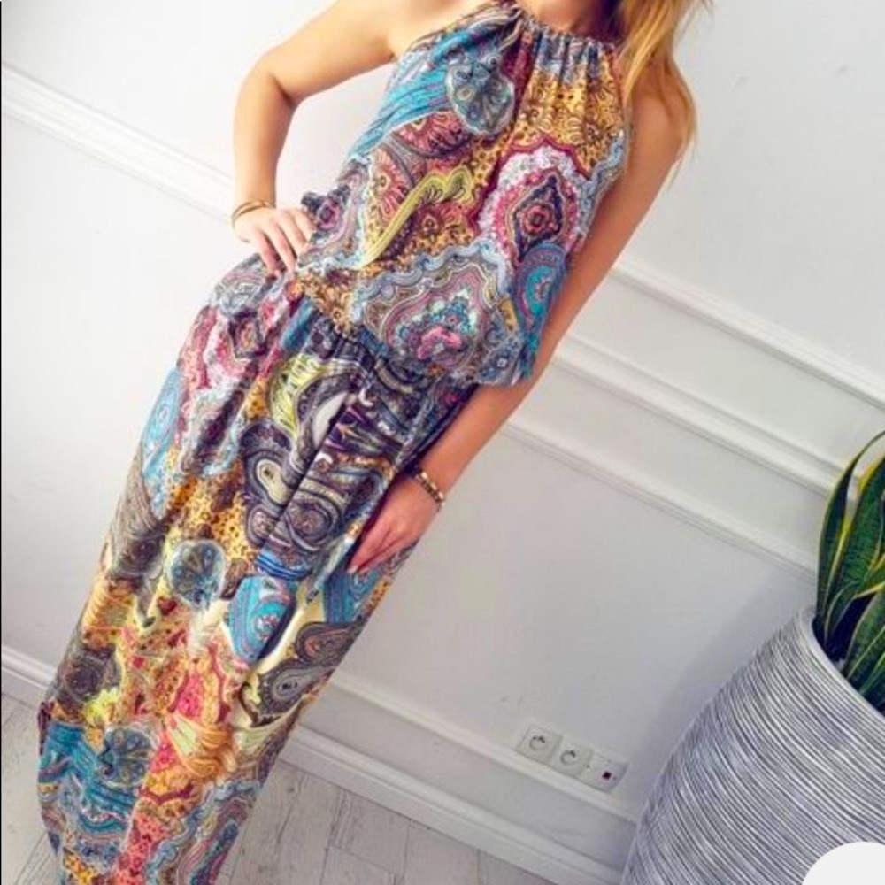 Polyester halter top Maxi
